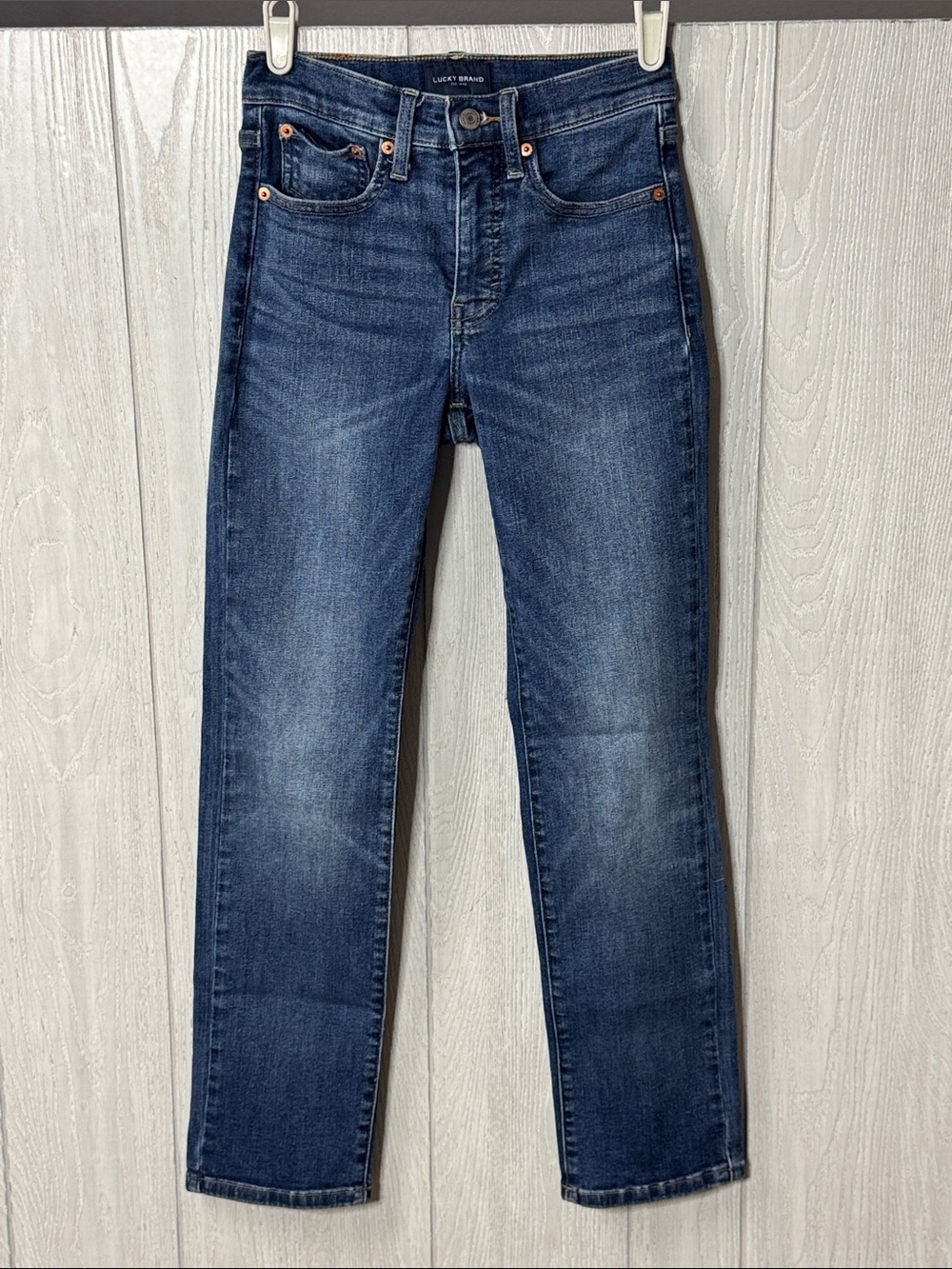 Zoe high rise straight cut jeans, Lucky Brand size 0/25